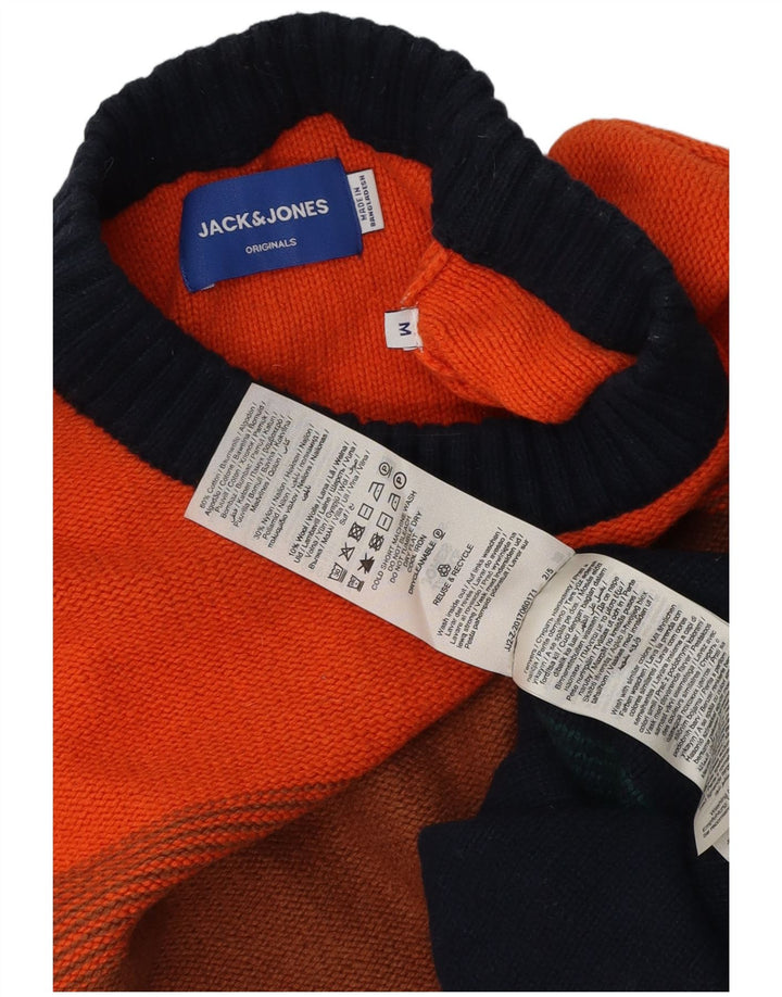 Jack & Jones Herren-Pullover mit Rundhalsausschnitt, mittelgroß, mehrfarbig gestreift