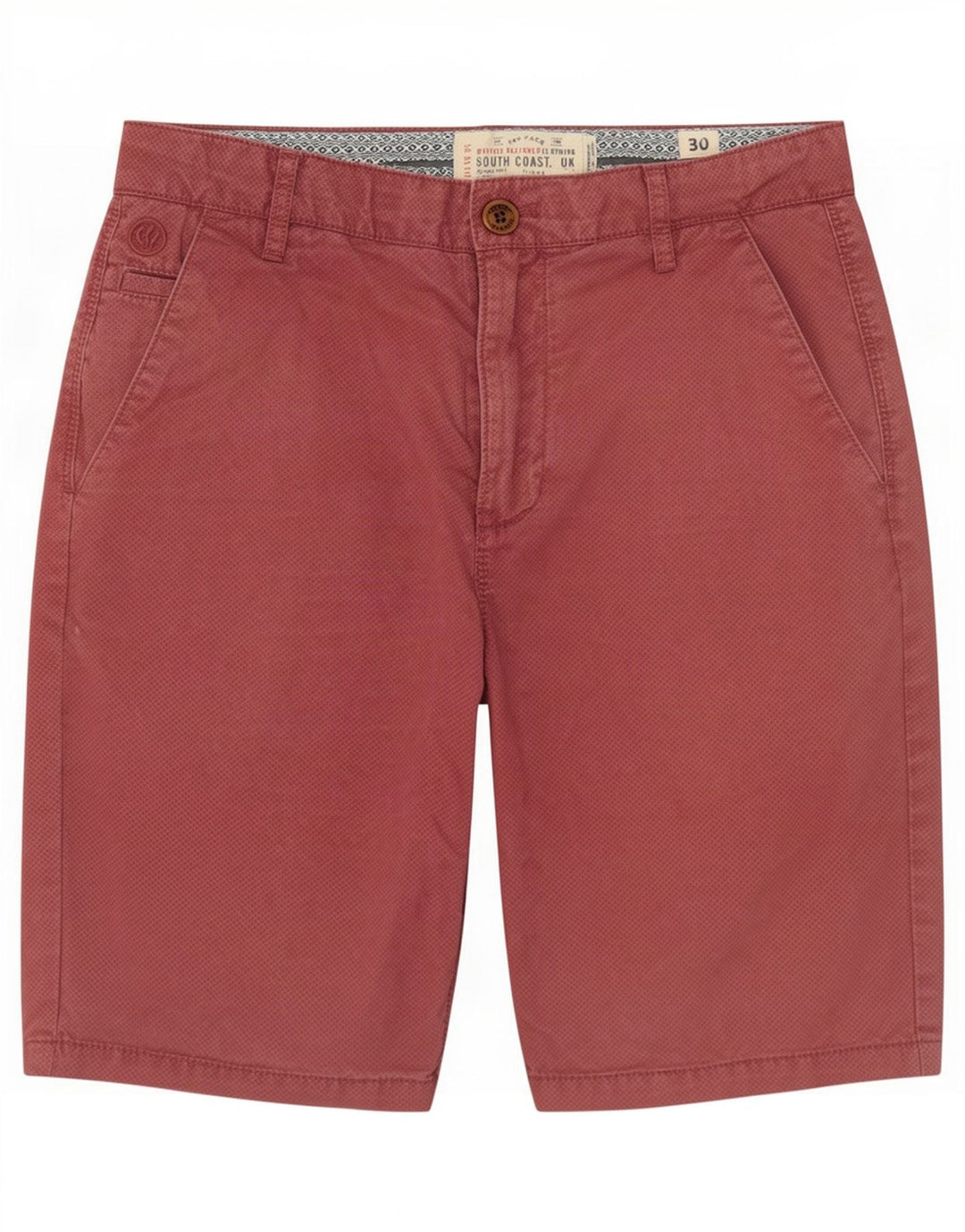 Fat Face Herren-Chinoshorts W30 aus mittelrosa gefleckter Baumwolle