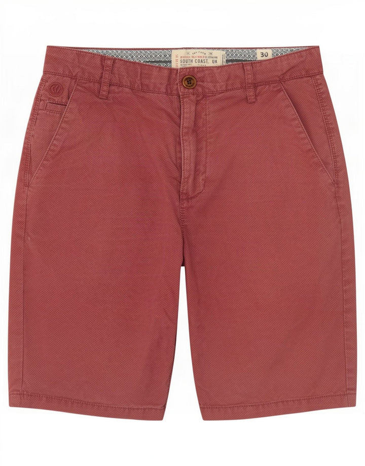 Fat Face Herren-Chinoshorts W30 aus mittelrosa gefleckter Baumwolle