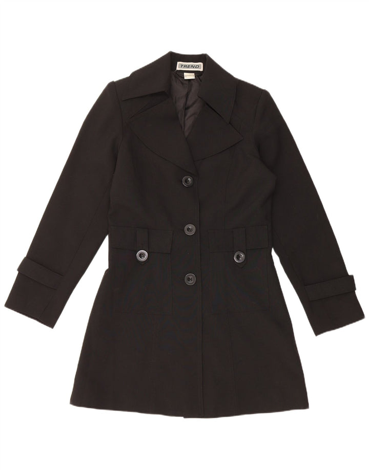 Trend Damen Trenchcoat UK 10 Small Schwarz Polyester