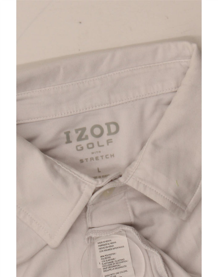IZOD Herren-Poloshirt, groß, weiß gestreift, Polyester