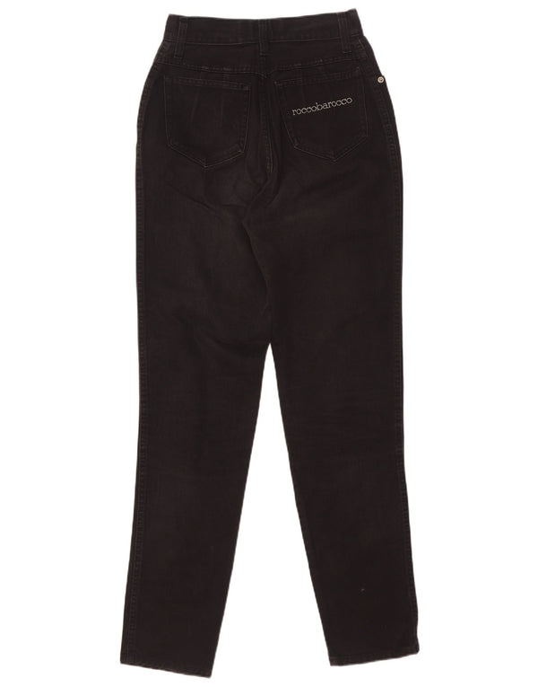 Roccobarocco Damen Tapered Jeans W27 L31 Schwarze Baumwolle