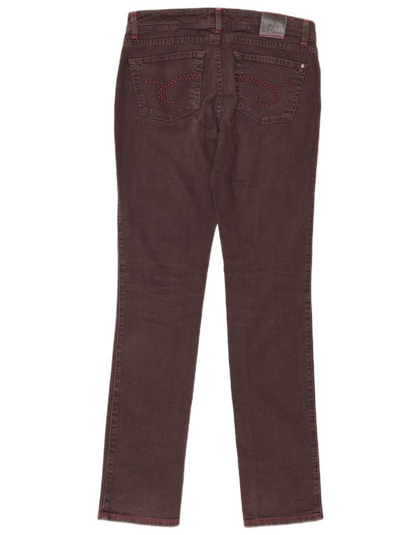 Trussardi Damen Slim Jeans W30 L33 Braune Baumwolle