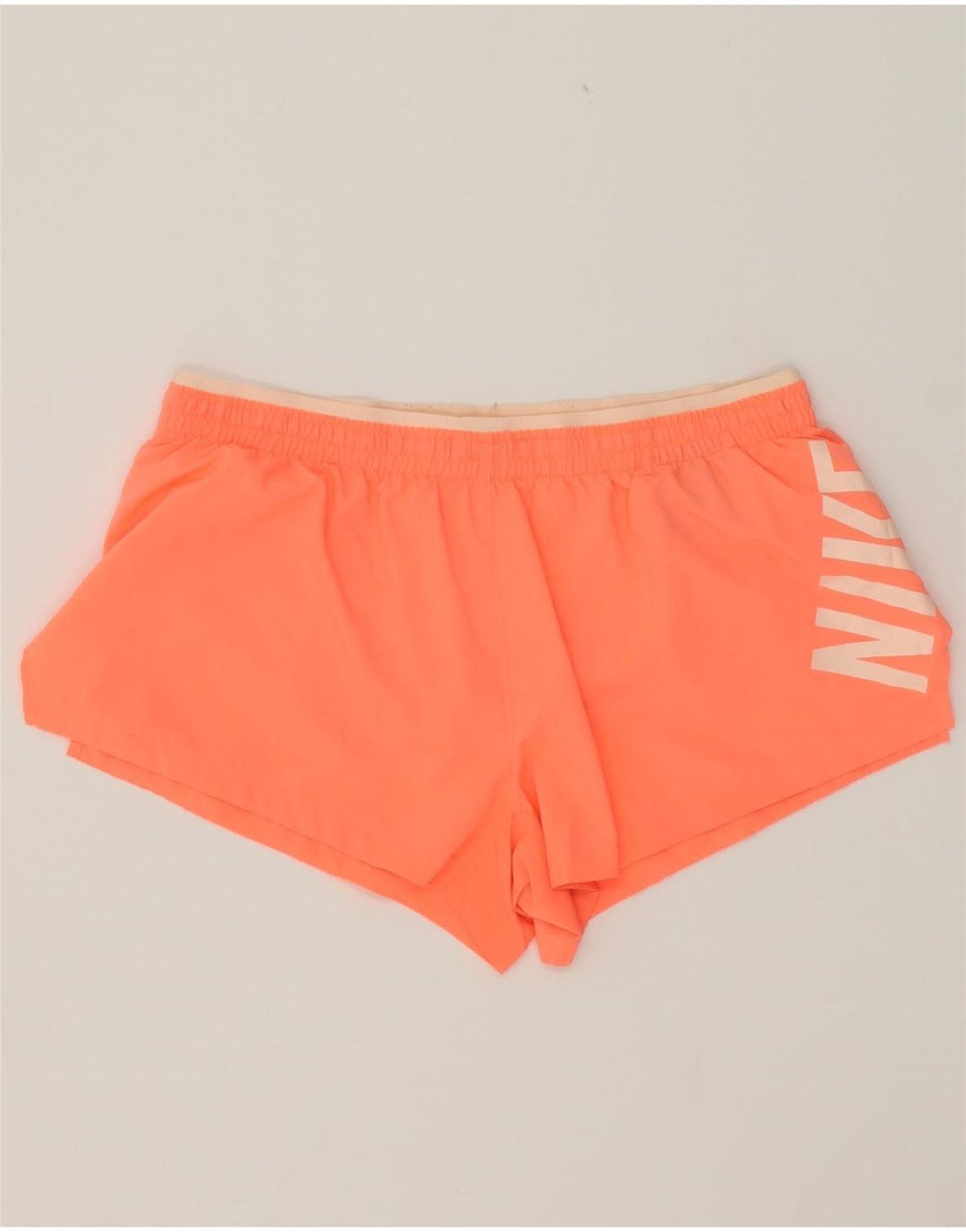 NIKE Womens Graphic Sport Shorts UK 16 Large Orange Polyester Vintage Nike and Second-Hand Nike from Messina Hembry 