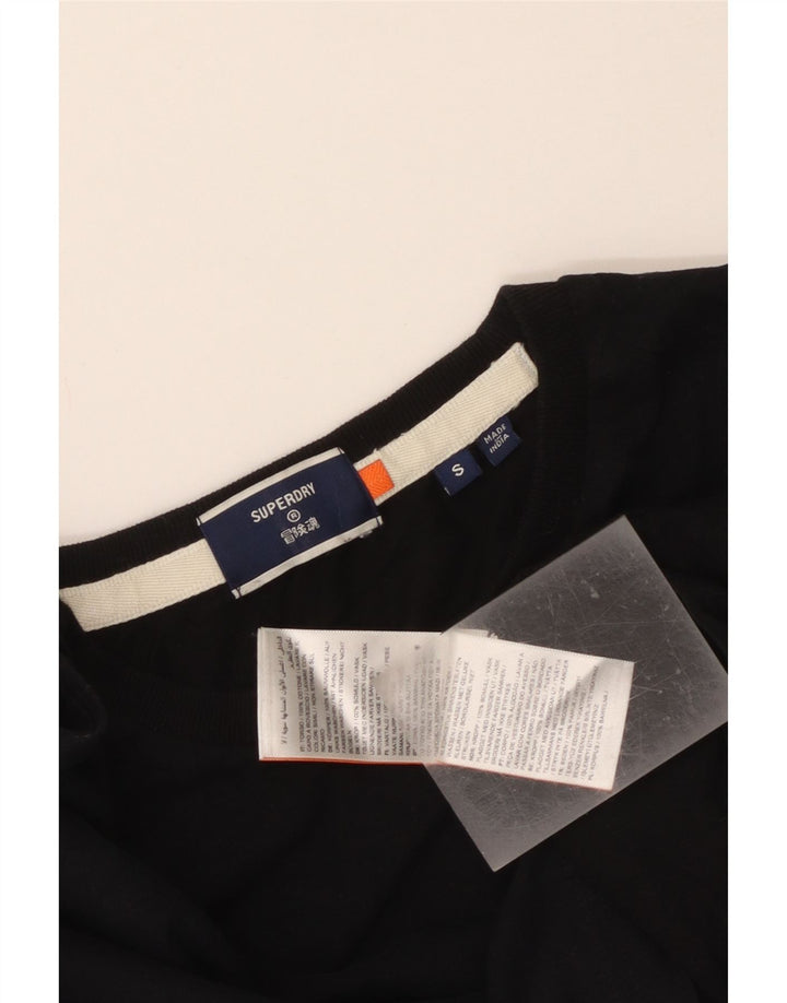 Superdry Herren-Oberteil aus Baumwolle, langärmlig, Größe S, Schwarz