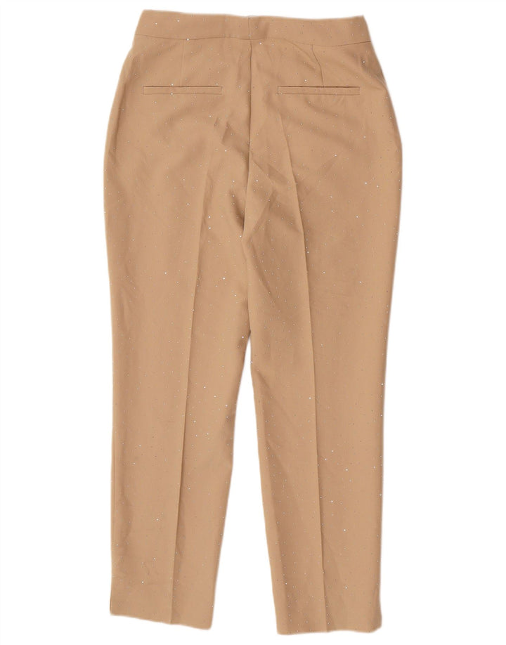 Zara Womens Tapered Suit Trousers Small W26 L26 Beige Polyester