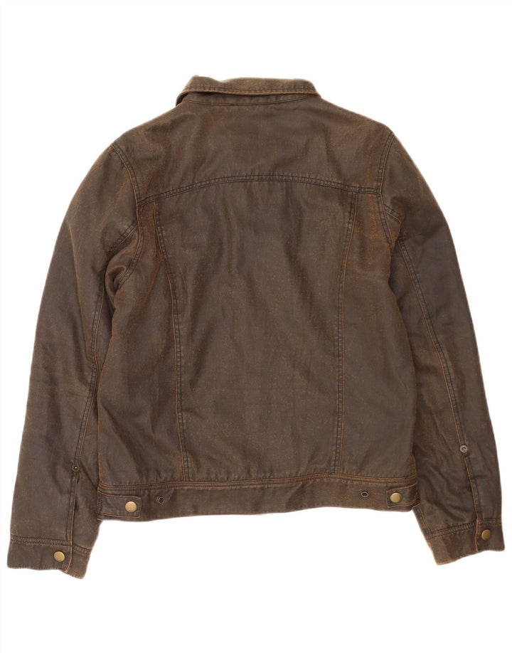 Obey Herrenjacke aus gewachster Baumwolle, UK 38, mittelbraune Baumwolle