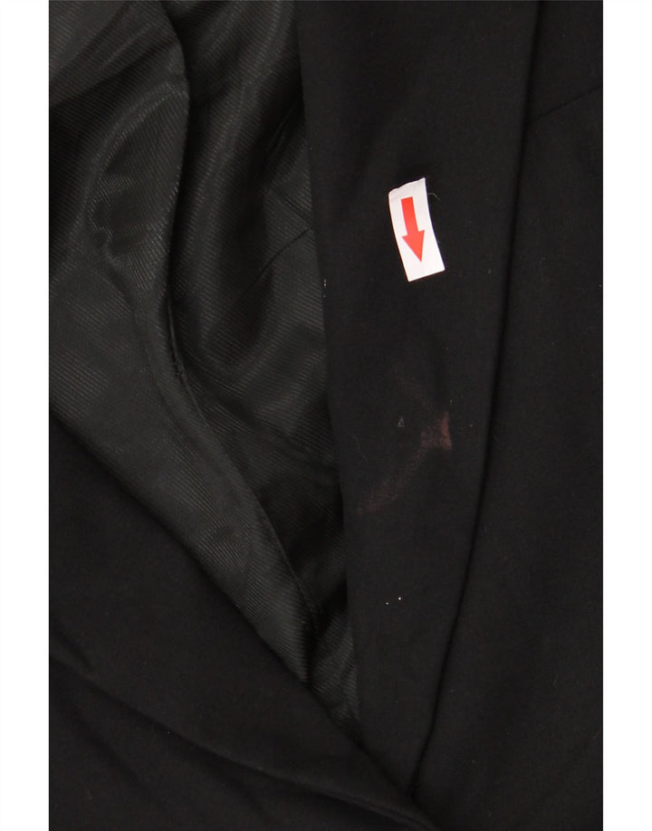 Zara Damen 1-Knopf-Blazerjacke UK 14 Mittelschwarzes Polyester