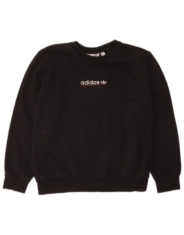 Adidas Jungen Grafik-Sweatshirt-Pullover 13–14 Jahre, schwarze Baumwolle