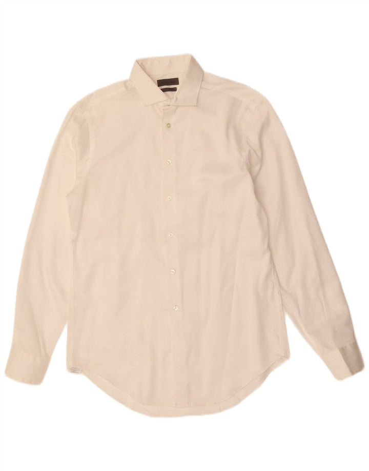 CALVIN KLEIN Herren Slim Fit Hemd Größe 15 1/2 Mittelweiße Baumwolle