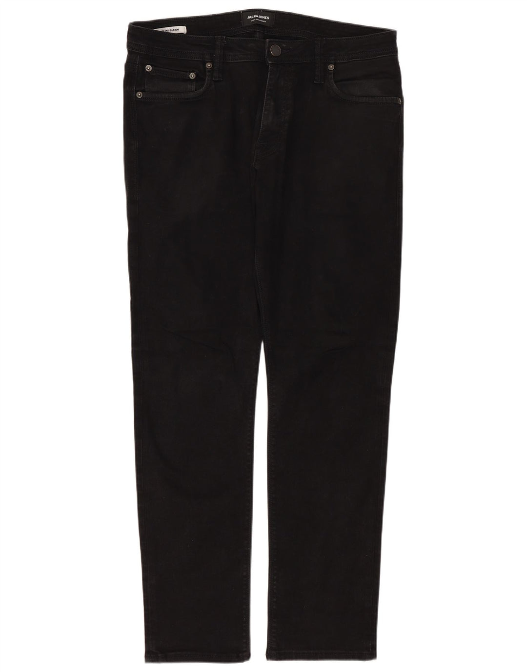 JACK & JONES Herren GLENN Slim Jeans W32 L30 Schwarze Baumwolle