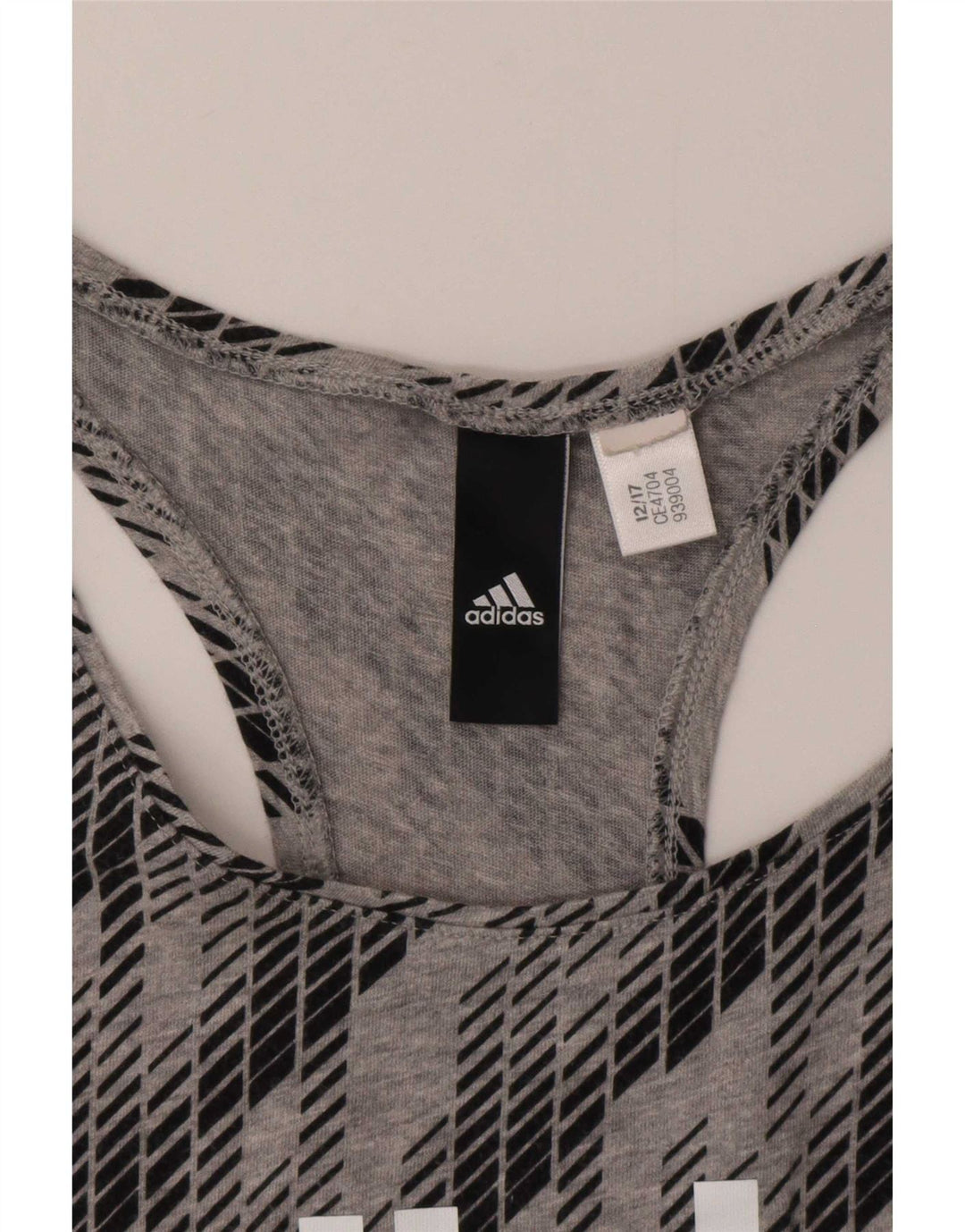 Adidas Damen Graphic Vest Top UK 12 Mittelgrau Geometrisch