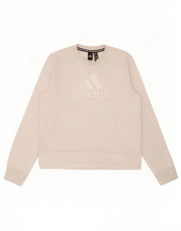 Adidas Girls Graphic Sweatshirt Jumper 9-10 Years Grey Cotton