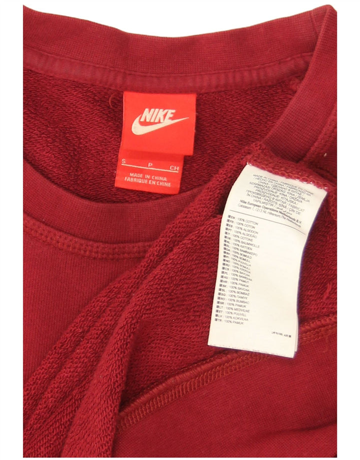 Nike Herren-Sweatshirt mit Grafik, Größe S, Burgunderrot, Baumwolle