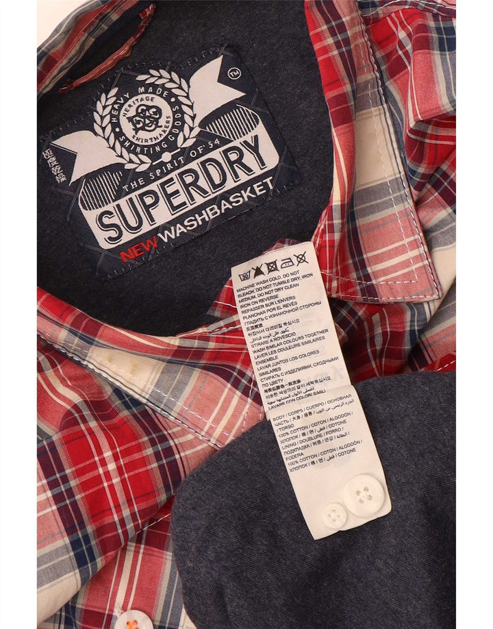 Superdry Herrenhemd Mittelrot kariert Baumwolle