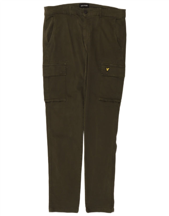 LYLE & SCOTT Herren Slim Cargohose W34 L34 Khaki Baumwolle