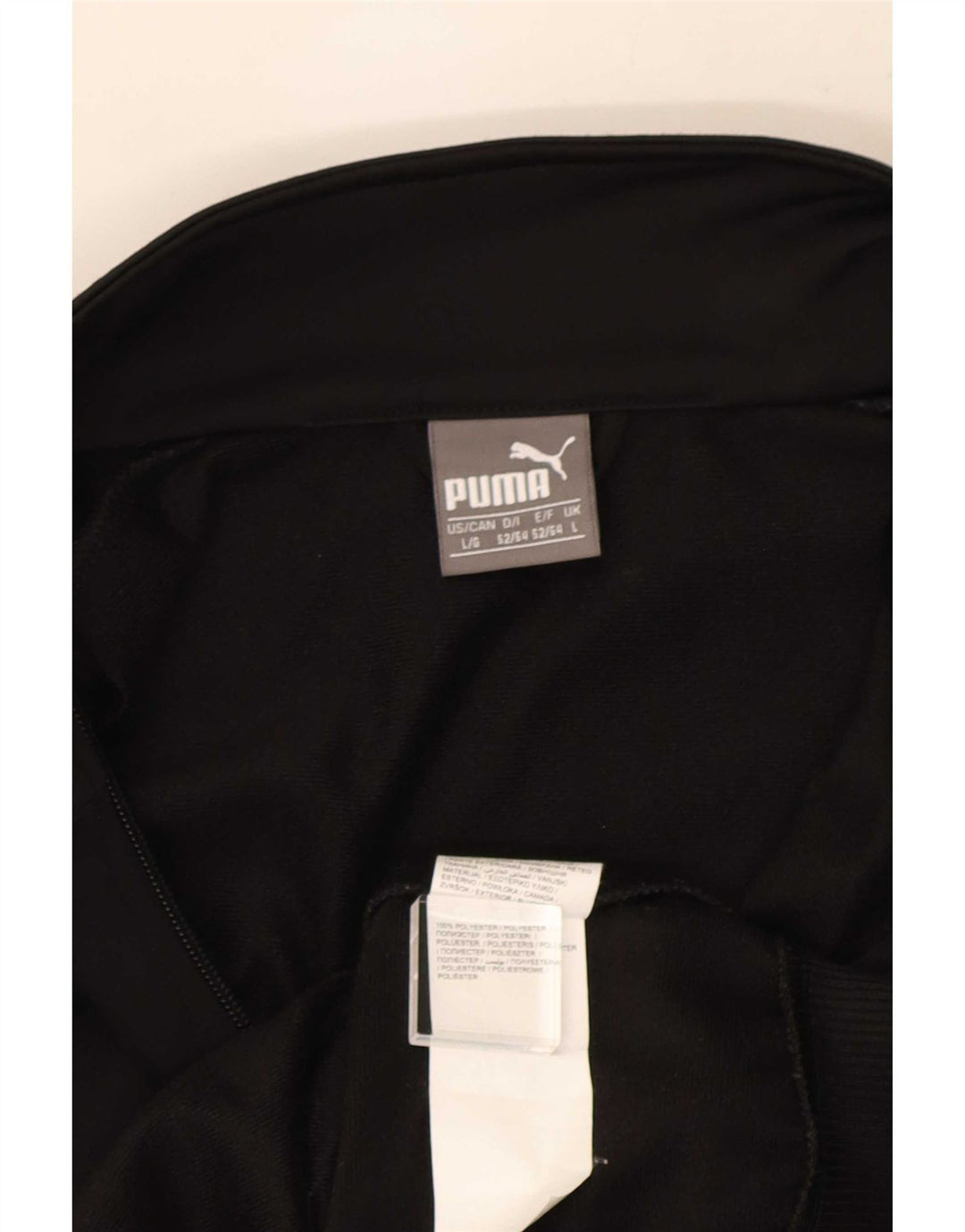 Puma Herren-Trainingsanzug mit grafischem Oberteil, groß, aus schwarzem Polyester