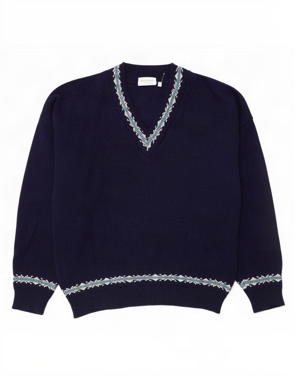 Bentley Damen-Pullover mit V-Ausschnitt, UK 16, Größe L, Marineblau, Fair Isle