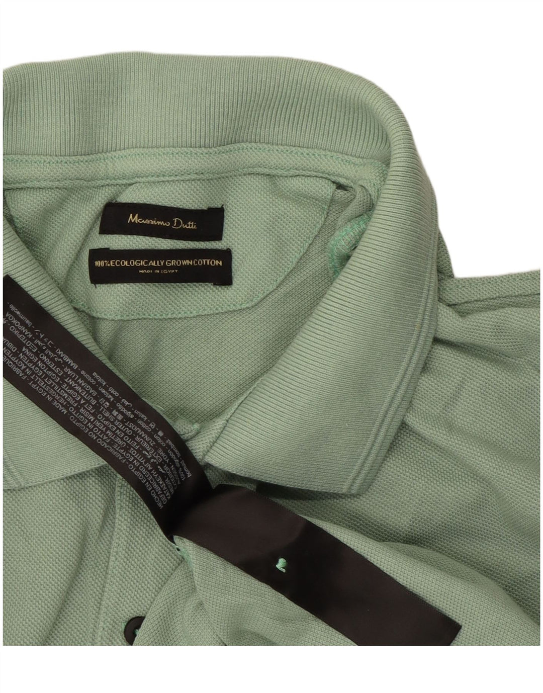 MASSIMO DUTTI Herren Poloshirt Große grüne Baumwolle