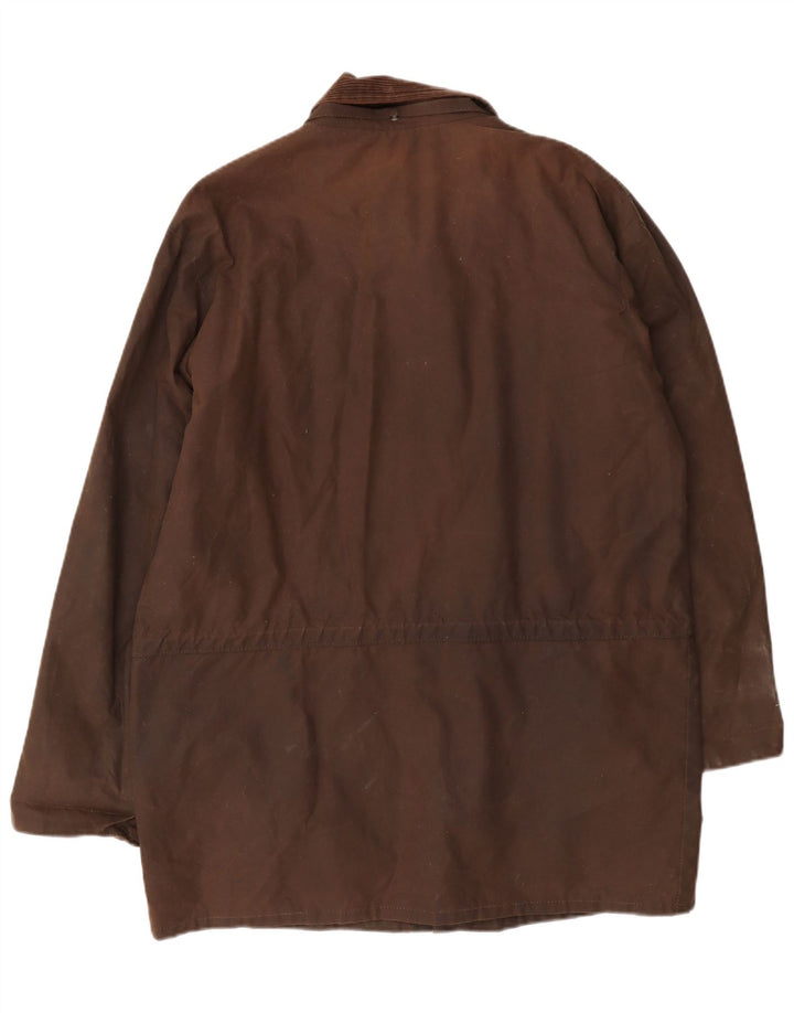 Vintage Herrenjacke aus gewachster Baumwolle UK 38 Mittelbraun