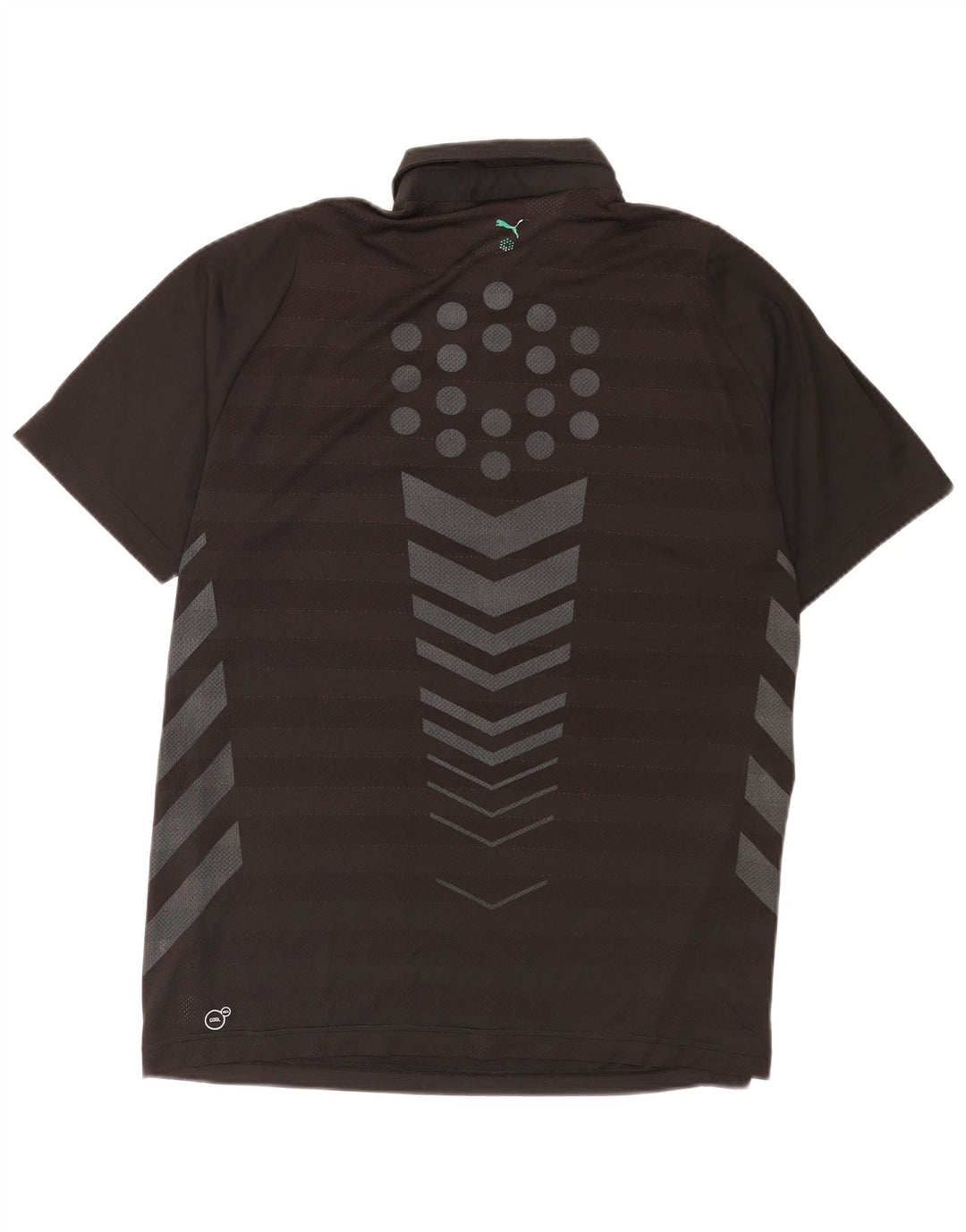 Puma Herren-Poloshirt mit Grafik, groß, schwarzes Farbblock-Polyester
