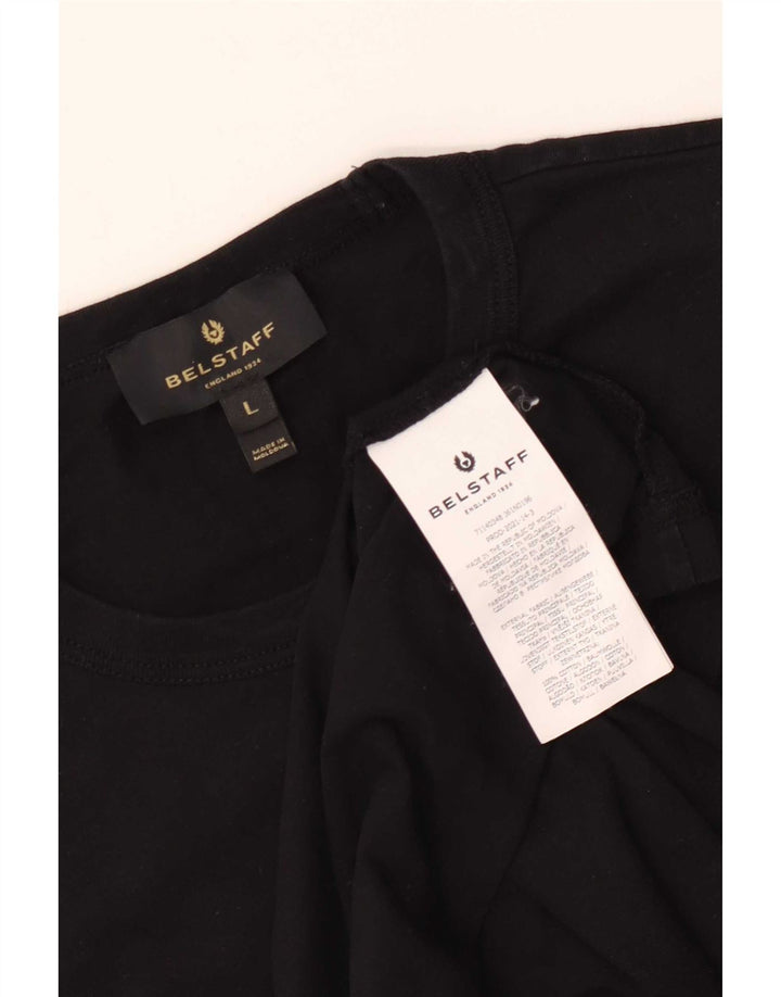 Belstaff Herren-T-Shirt mit Grafik, groß, aus schwarzer Baumwolle