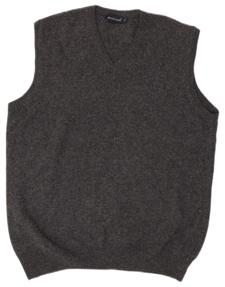 Brooksfield Herren Slim Fit Weste Tank Top IT 3XL Grau Wolle