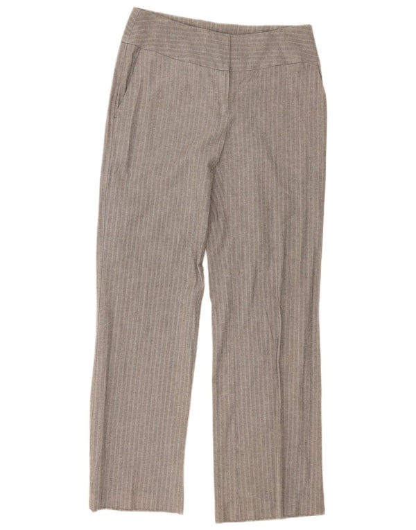 Marks & Spencer Damen Chinohose UK 10 Small W30 L32 Grauer Nadelstreifen