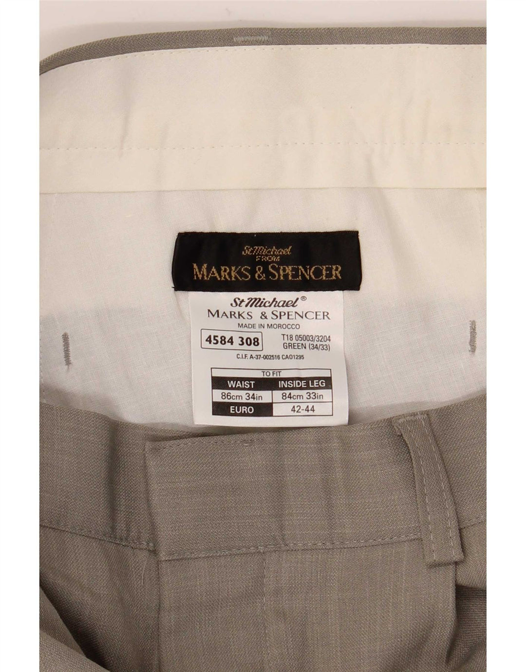 Marks & Spencer Herren-Freizeithose mit Pegged, W34, L33, grünes Polyester
