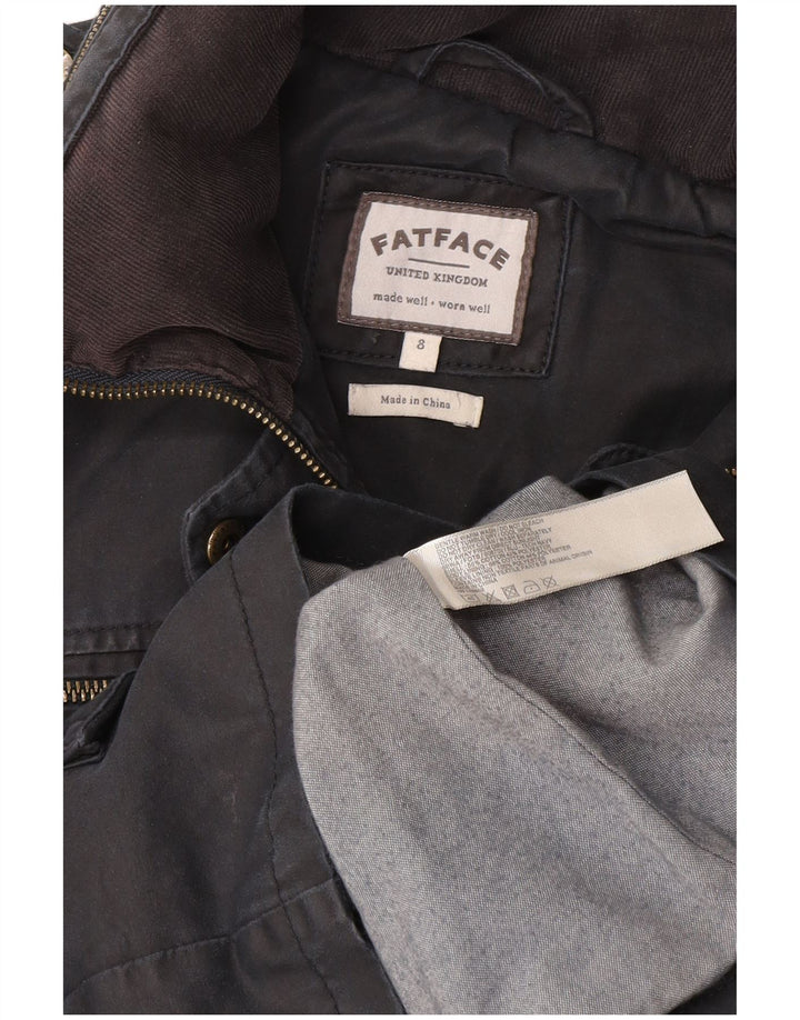 Fat Face Damen-Militärjacke mit Kapuze, Größe S, Grau, Baumwolle