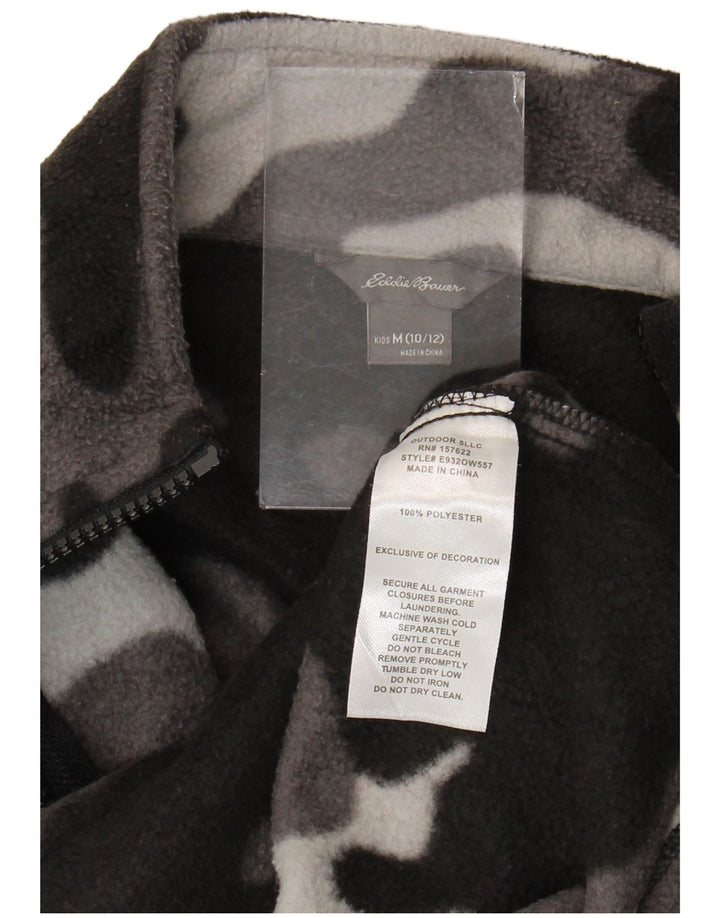 Eddie Bauer Jungen-Fleecejacke, 10–11 Jahre, mittelgroß, schwarze Tarnung