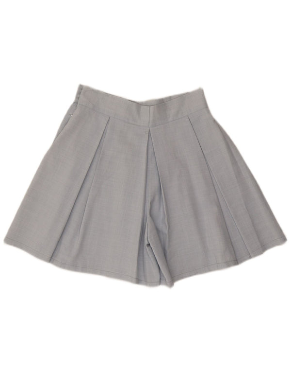 Vintage Damen High Waist Wide Leg Casual Shorts IT 46 W28 Blue Classic