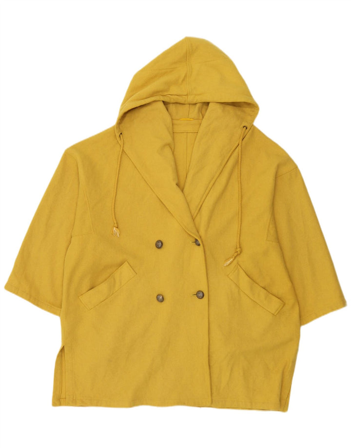 Marella Womens Hooded Übergroßer Zweireihermantel UK 10 Small Gelb