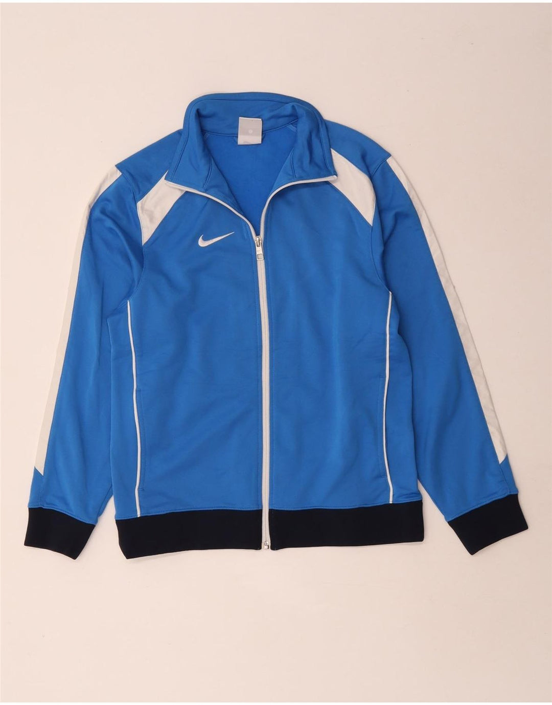 Nike Jungen-Trainingsanzug-Top-Jacke, 12–13 Jahre, groß, blaues Farbblock-Polyester