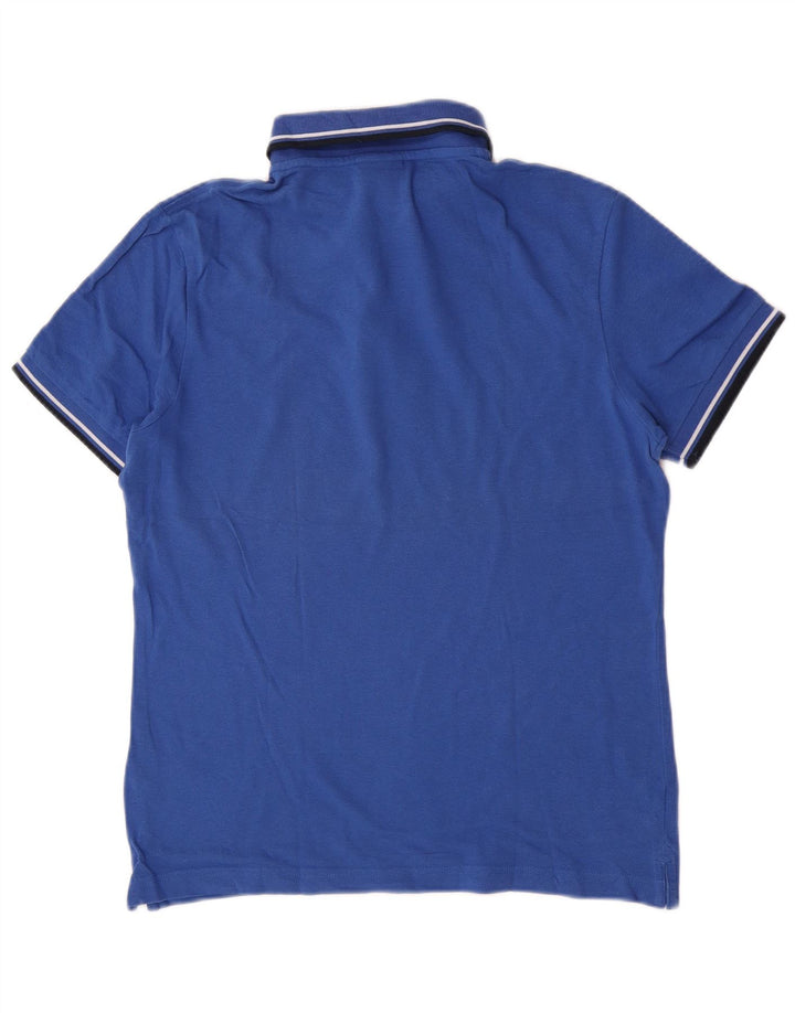 Diadora Herren-Poloshirt aus mittelblauer Baumwolle