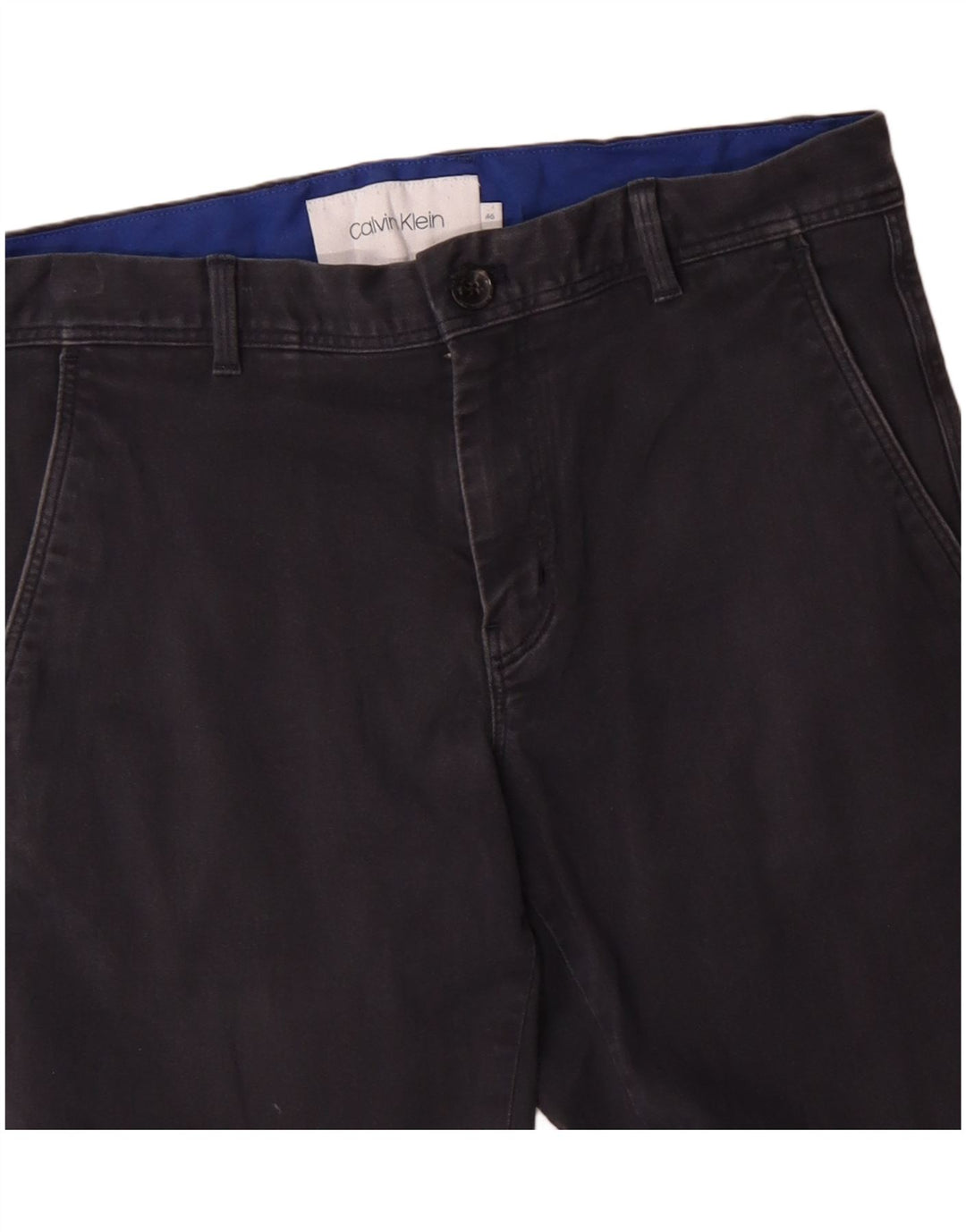CALVIN KLEIN Herren Slim Chinohose IT 46 Small W32 L30 Marineblaue Baumwolle