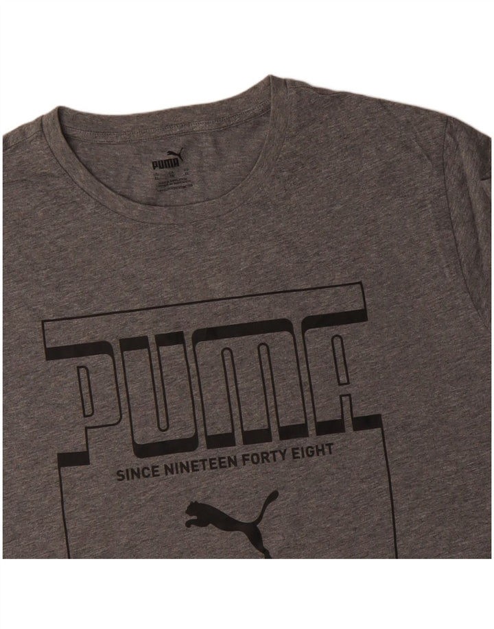 PUMA Herren Grafik T-Shirt Top XL Grau Baumwolle