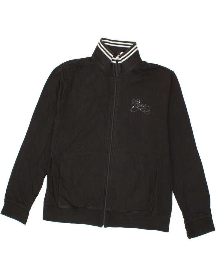 ELLESSE Womens Tracksuit Top Jacket UK 16 Large Black Cotton Vintage Ellesse and Second-Hand Ellesse from Messina Hembry 