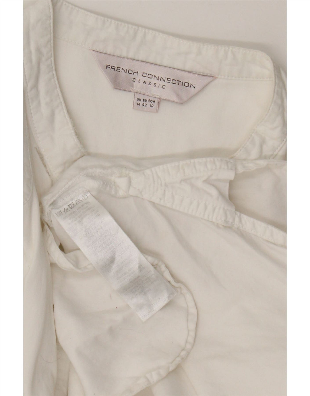 French Connection Damen-Hemdkleid, Größe 44, Weiß, Lyocell