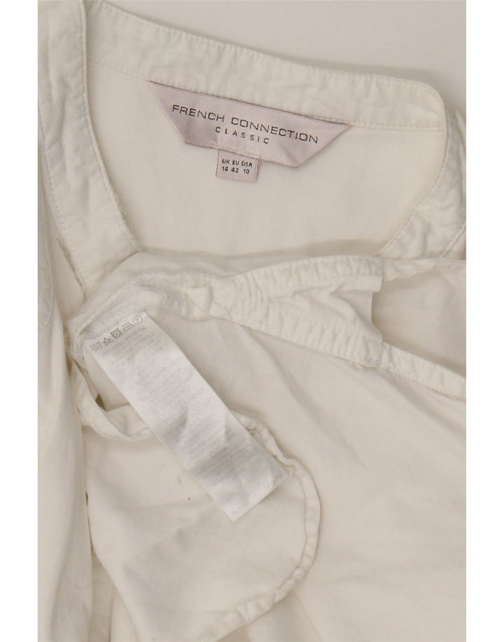 French Connection Damen-Hemdkleid, Größe 44, Weiß, Lyocell