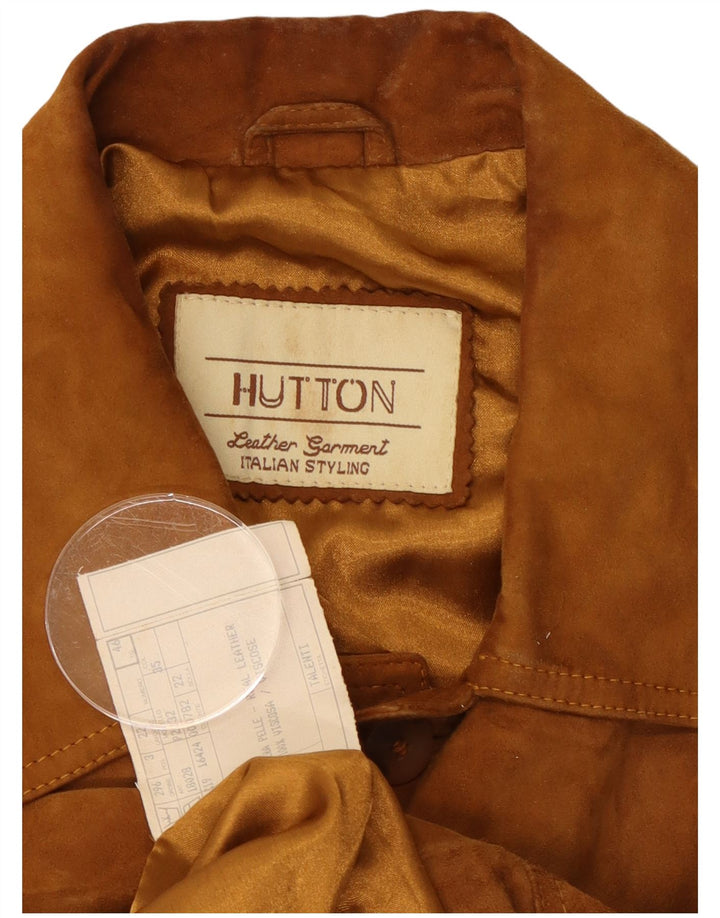 Vintage Herren Wildlederjacke IT 46 Kleiner brauner Lederklassiker