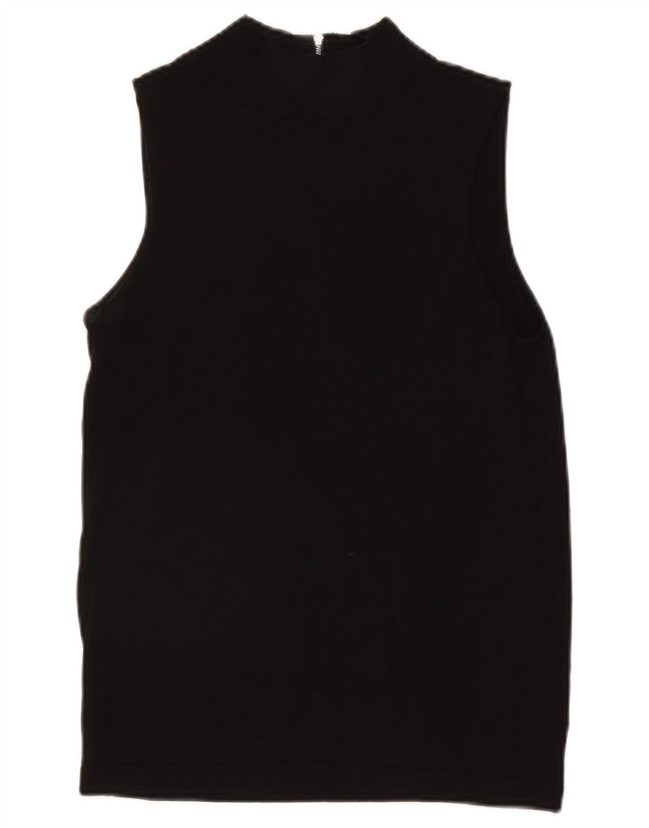 Reiss Damen Weste Top UK 14 Large Schwarz Viskose
