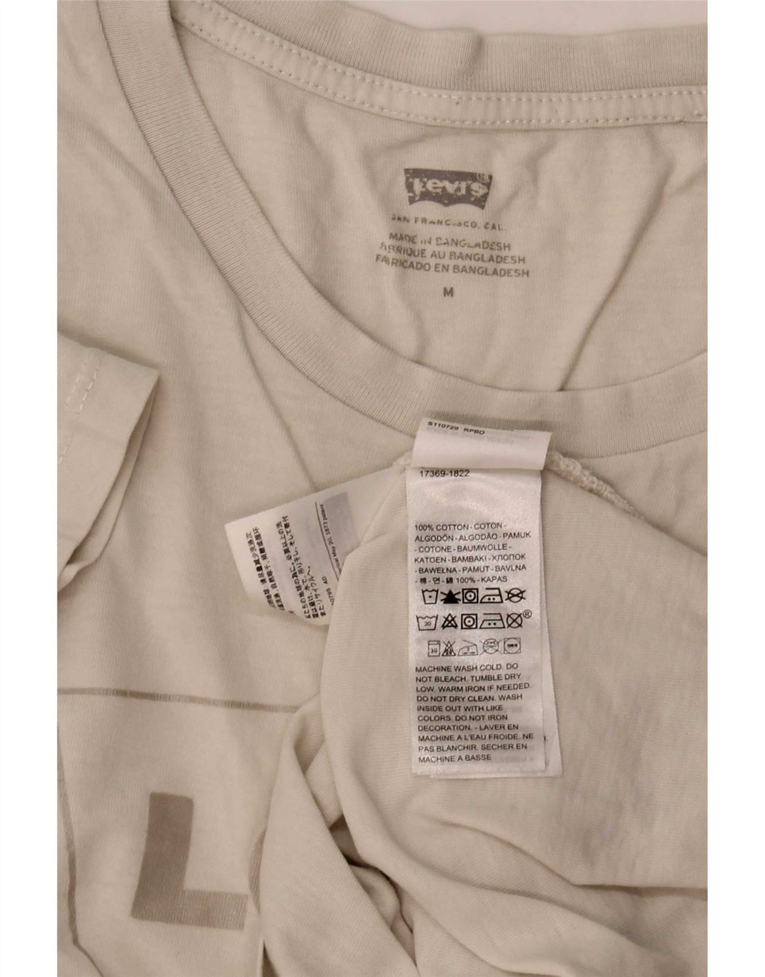 Levi's Womens Graphic T-Shirt Top UK 14 Mittelweiße Baumwolle