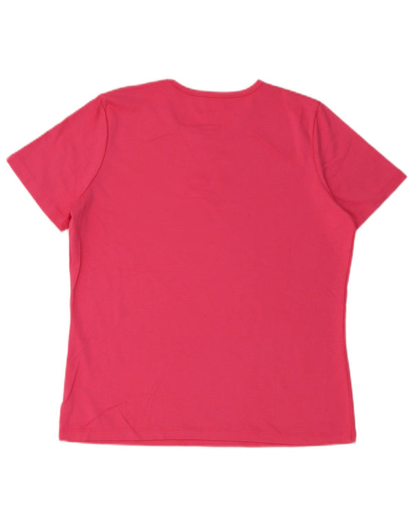 L.L.Bean Damen T-Shirt Top UK 14 Mittelrosa Baumwolle