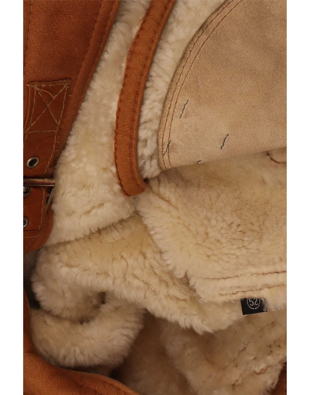 Vintage Herren Shearling Jacke IT 52 XL Beige
