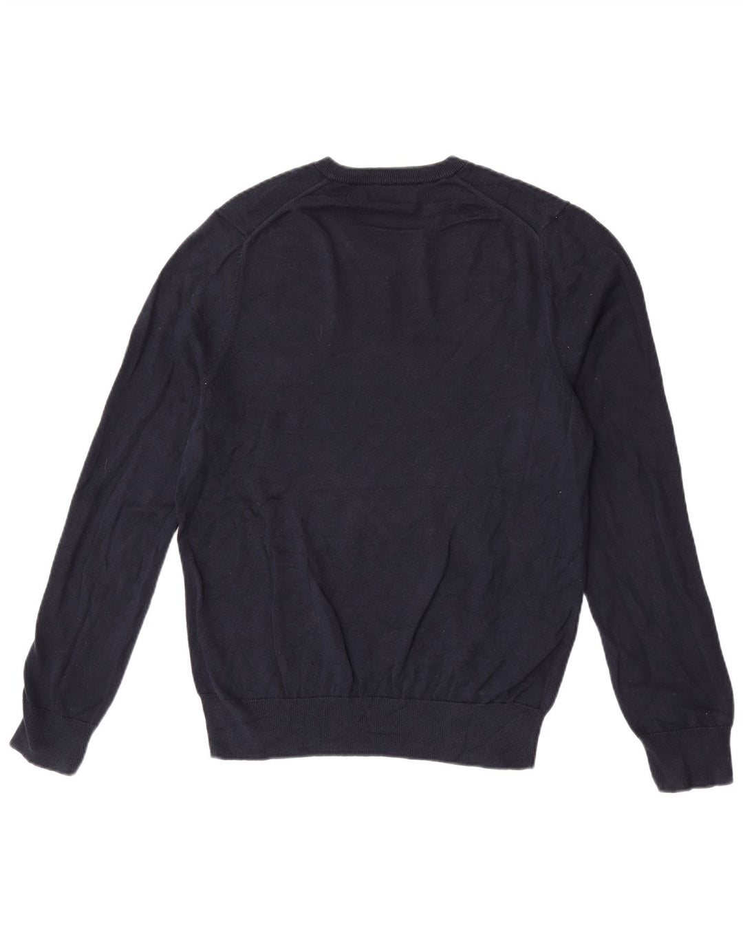 Marks & Spencer Herren-Pullover mit V-Ausschnitt aus mittelblauer Baumwolle