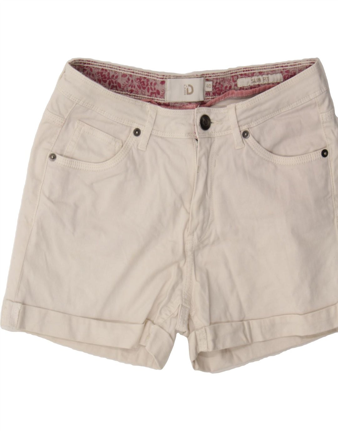 DACK'S Womens Slim Casual Shorts IT 40 Small W26 White Cotton Vintage Dack's and Second-Hand Dack's from Messina Hembry 