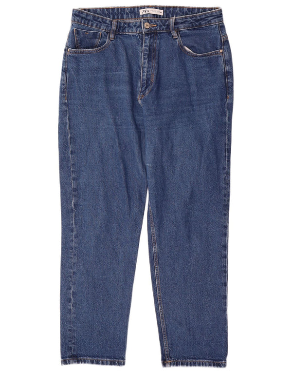 Zara Damen Tapered Jeans EU 44 XL W34 L27 Blaue Baumwolle