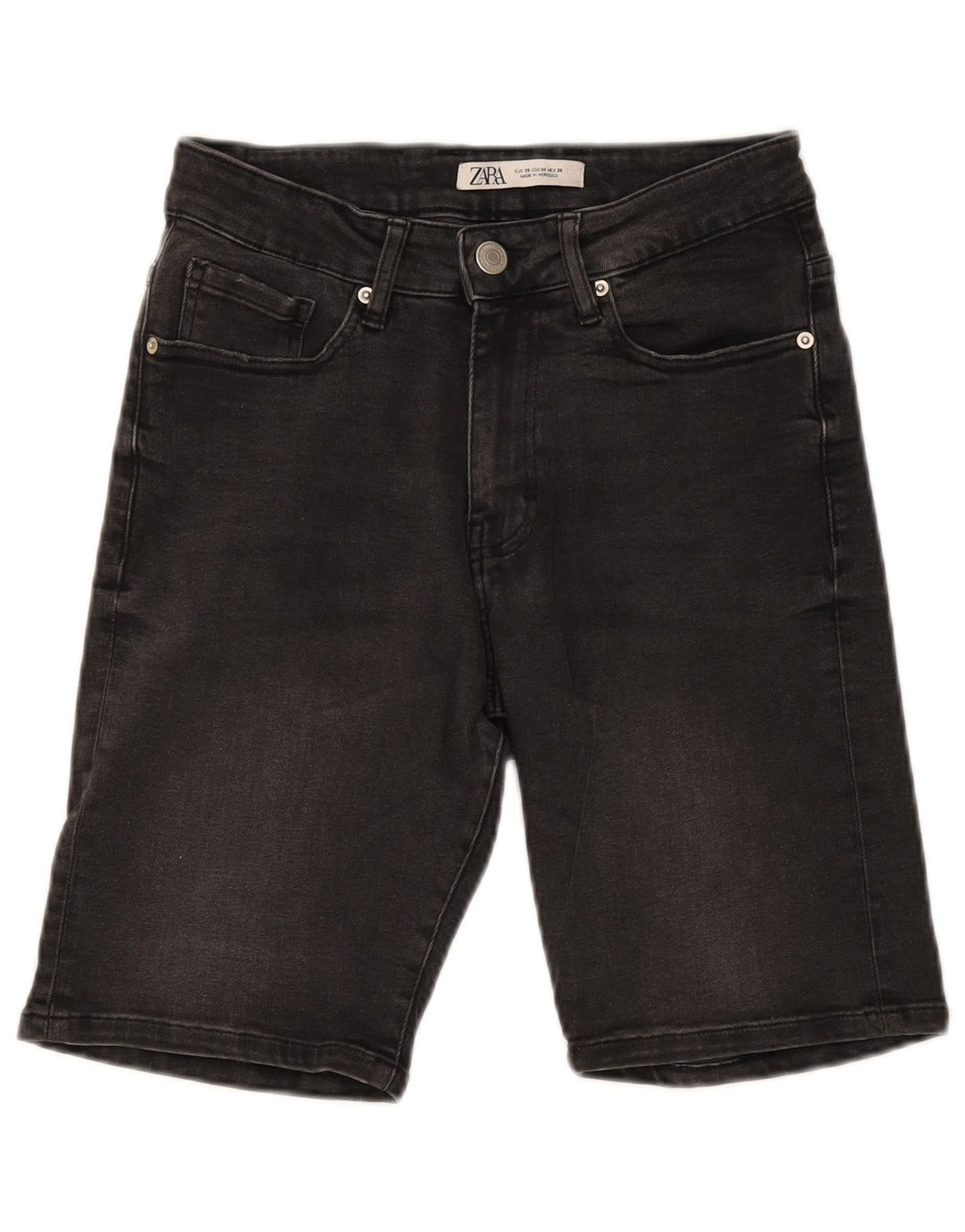ZARA Herren Jeansshorts EU 38 Small W30 Grau