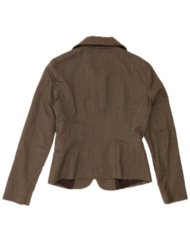 Intrend Damen-Blazerjacke mit 4 Knöpfen, UK 12, mittelbraune Wolle